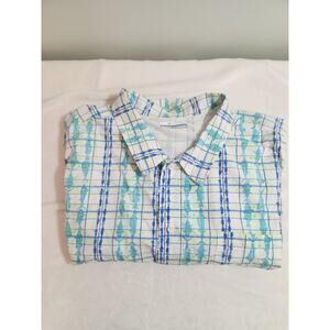 Columbia PFG Shirt Mens 2XL Blue Fish Short Sleeve Gorpcore Fishing Breathable